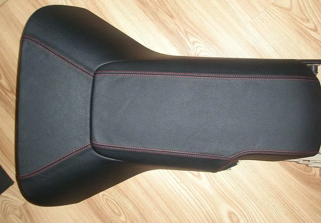 RedlineGoods armrest Cover Compatible with Chevrolet Corvette C6 2005-13. Tailor Made - not Universal. Genuine top-Grade Italian Black Suede (Alcantara) with Silver Thread