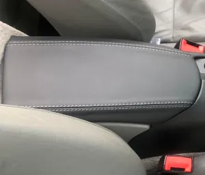 RedlineGoods armrest Cover Compatible with Porsche 911 (996) 1998-04. Tailor Made - not Universal. Genuine top-Grade Italian Black Suede (Alcantara) with Red Thread