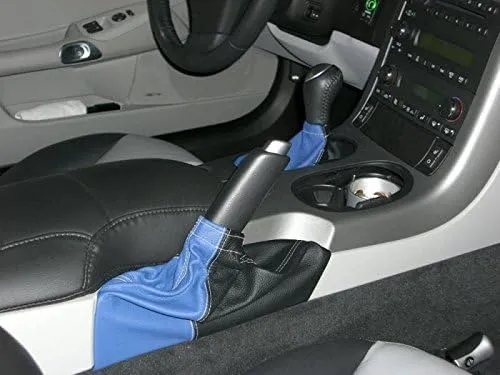 RedlineGoods ebrake Boot Compatible with Chevrolet Corvette C6 2005-13. Tailor Made - not Universal. Genuine top-Grade Italian Black Suede (Alcantara) with Red Thread