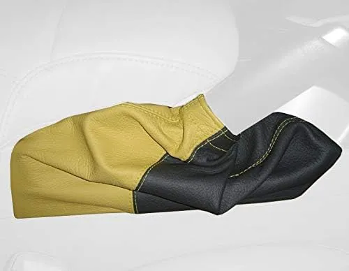RedlineGoods ebrake Boot Compatible with Chevrolet Corvette C6 2005-13. Tailor Made - not Universal. Genuine top-Grade Italian Black Suede (Alcantara) with Red Thread