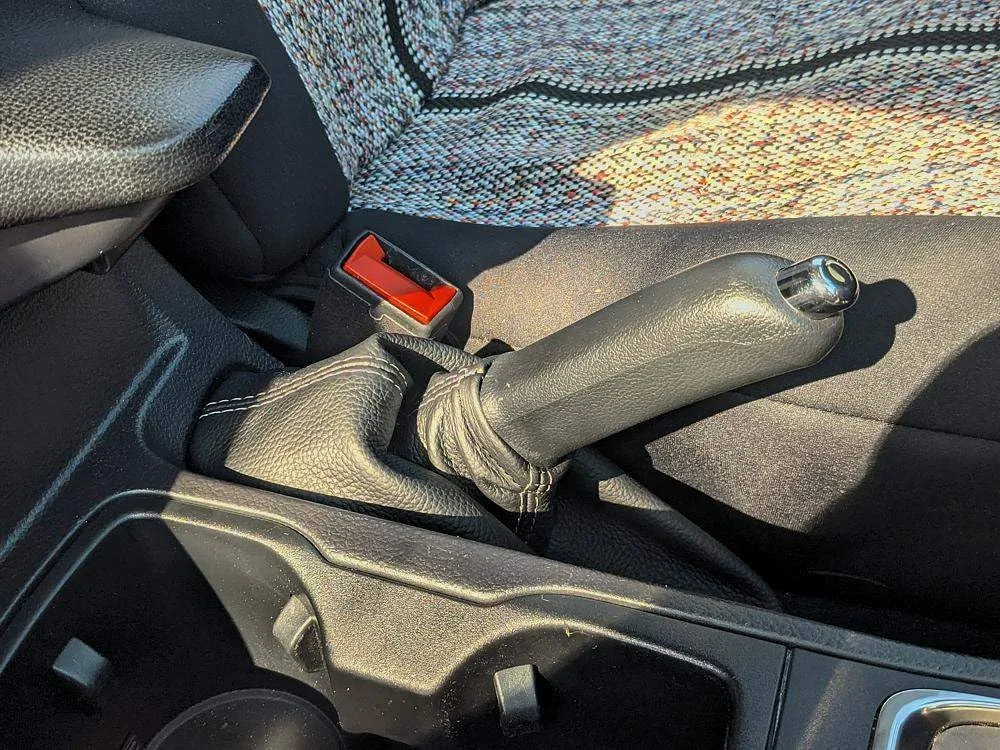 RedlineGoods ebrake Boot Compatible with Ford Ranger 2019-24. Tailor Made - not Universal. Genuine top-Grade Italian Black Suede (Alcantara) with Silver Thread