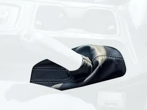 RedlineGoods ebrake Boot Compatible with Ford Ranger 2019-24. Tailor Made - not Universal. Genuine top-Grade Italian Black Suede (Alcantara) with Silver Thread