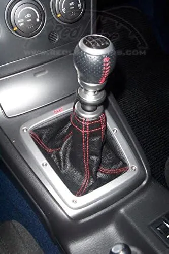 RedlineGoods ebrake Boot Compatible with Subaru Impreza 2005-07. Tailor Made - not Universal. Genuine top-Grade Italian Black Suede (Alcantara) with Blue Thread