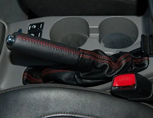 RedlineGoods ebrake Boot Compatible with Subaru Impreza 2005-07. Tailor Made - not Universal. Genuine top-Grade Italian Black Suede (Alcantara) with Blue Thread