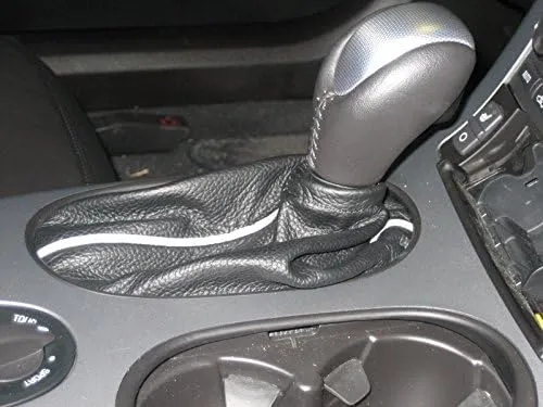 RedlineGoods Shift Boot - Automatic Compatible with Chevrolet Corvette C6 2005-13. Tailor Made - not Universal. Genuine top-Grade Italian Black Suede (Alcantara) with Red Thread