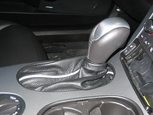 RedlineGoods Shift Boot - Automatic Compatible with Chevrolet Corvette C6 2005-13. Tailor Made - not Universal. Genuine top-Grade Italian Black Suede (Alcantara) with Red Thread