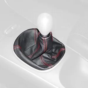 RedlineGoods Shift Boot Compatible with Acura RSX 2002-04. Tailor Made - not Universal. Genuine top-Grade Italian Black Suede (Alcantara) with Red Thread