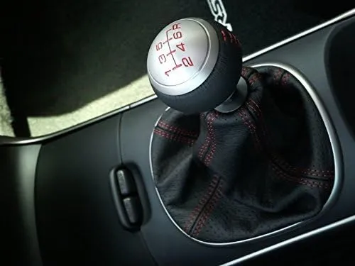 RedlineGoods Shift Boot Compatible with Acura RSX 2002-04. Tailor Made - not Universal. Genuine top-Grade Italian Black Suede (Alcantara) with Red Thread