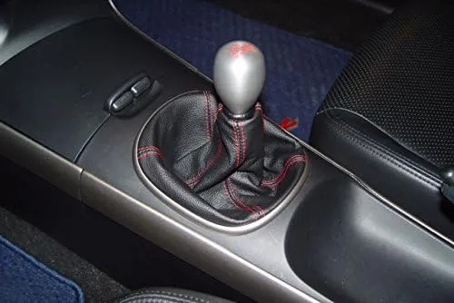 RedlineGoods Shift Boot Compatible with Acura RSX 2002-04. Tailor Made - not Universal. Genuine top-Grade Italian Black Suede (Alcantara) with Red Thread