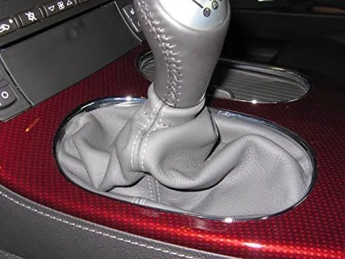 RedlineGoods Shift Boot Compatible with Chevrolet Corvette C6 2005-13. Tailor Made - not Universal. Genuine top-Grade Italian Black Suede (Alcantara) with Red Thread