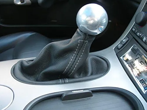 RedlineGoods Shift Boot Compatible with Chevrolet Corvette C6 2005-13. Tailor Made - not Universal. Genuine top-Grade Italian Black Suede (Alcantara) with Red Thread