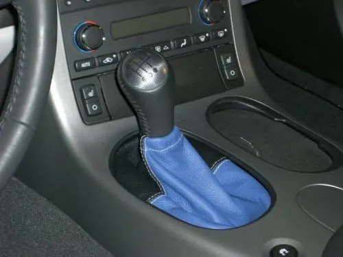 RedlineGoods Shift Boot Compatible with Chevrolet Corvette C6 2005-13. Tailor Made - not Universal. Genuine top-Grade Italian Black Suede (Alcantara) with Red Thread