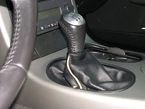 RedlineGoods Shift Boot Compatible with Chevrolet Corvette C6 2005-13. Tailor Made - not Universal. Genuine top-Grade Italian Black Suede (Alcantara) with Red Thread