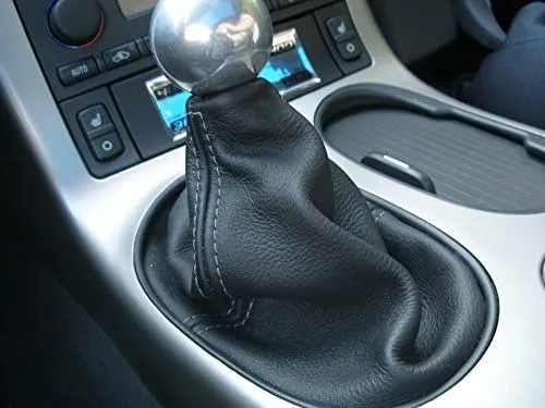 RedlineGoods Shift Boot Compatible with Chevrolet Corvette C6 2005-13. Tailor Made - not Universal. Genuine top-Grade Italian Black Suede (Alcantara) with Red Thread
