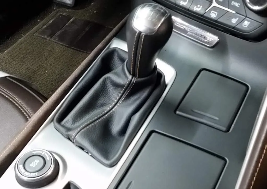 RedlineGoods Shift Boot Compatible with Chevrolet Corvette C7 2014-19. Tailor Made - not Universal. Genuine top-Grade Italian Black Suede (Alcantara) with Red Thread