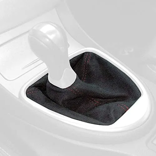 RedlineGoods Shift Boot Compatible with Infiniti G37 (V36) 2008-13. Tailor Made - not Universal. Genuine top-Grade Italian Black Suede (Alcantara) with Blue Thread