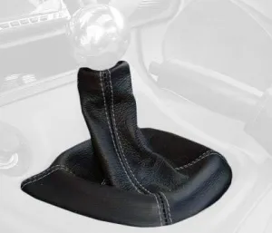 RedlineGoods Shift Boot Compatible with Mitsubishi Eclipse 1995-99. Tailor Made - not Universal. Genuine top-Grade Italian Black Suede (Alcantara) with Blue Thread