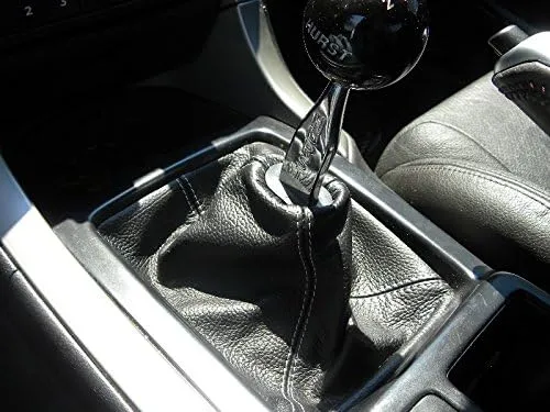 RedlineGoods Shift Boot Compatible with Pontiac GTO 2004-06. Tailor Made - not Universal. Genuine top-Grade Italian Black Suede (Alcantara) with Red Thread