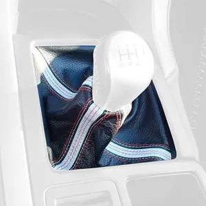 RedlineGoods Shift Boot Compatible with Pontiac GTO 2004-06. Tailor Made - not Universal. Genuine top-Grade Italian Black Suede (Alcantara) with Red Thread