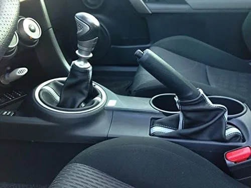 RedlineGoods Shift Boot Compatible with Scion tC 2011-16. Tailor Made - not Universal. Genuine top-Grade Italian Black Suede (Alcantara) with Red Thread