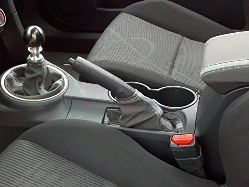 RedlineGoods Shift Boot Compatible with Scion tC 2011-16. Tailor Made - not Universal. Genuine top-Grade Italian Black Suede (Alcantara) with Red Thread