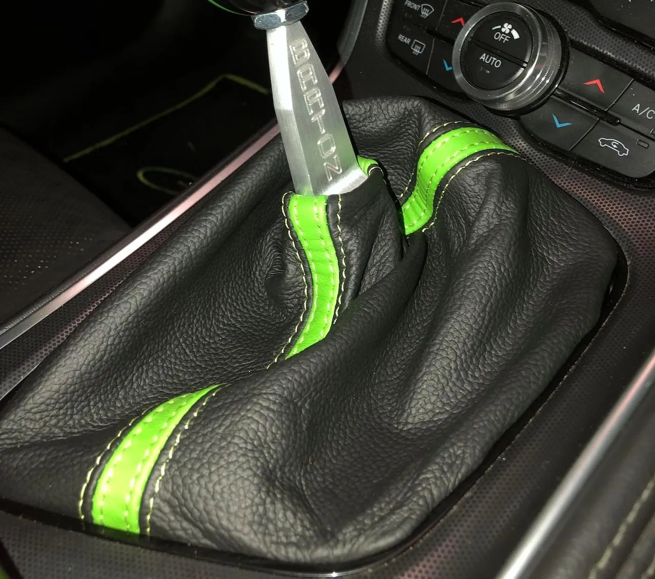 RedlineGoods Shift Boot - Manual Compatible with Dodge Challenger 2015-23. Tailor Made - not Universal. Genuine top-Grade Italian Black Suede (Alcantara) with Silver Thread