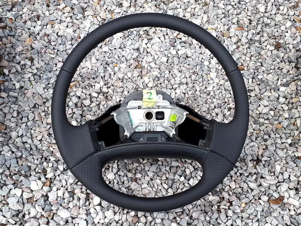 RedlineGoods Steering Wheel Cover Compatible with Ford F-250 / F-350 1991-97. Tailor Made - not Universal. Genuine top-Grade Italian Black Suede (Alcantara) with Silver Thread