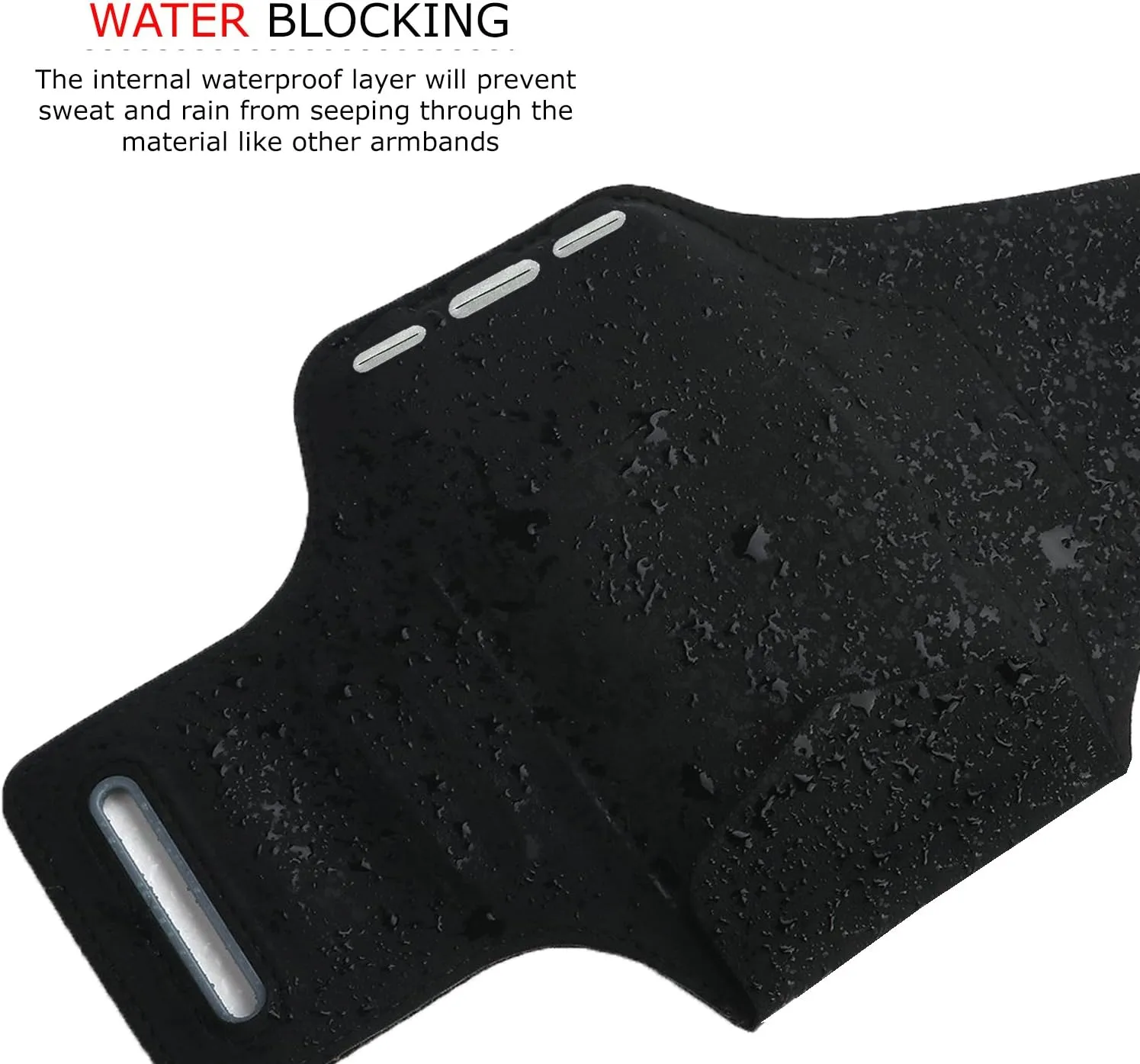 RevereSport Waterproof iPhone 16/15/14/13/12 Running Armband with Extra Pockets for Keys, Cash and Credit Cards. Phone Arm Holder for Sports, Gym Workouts and Exercise