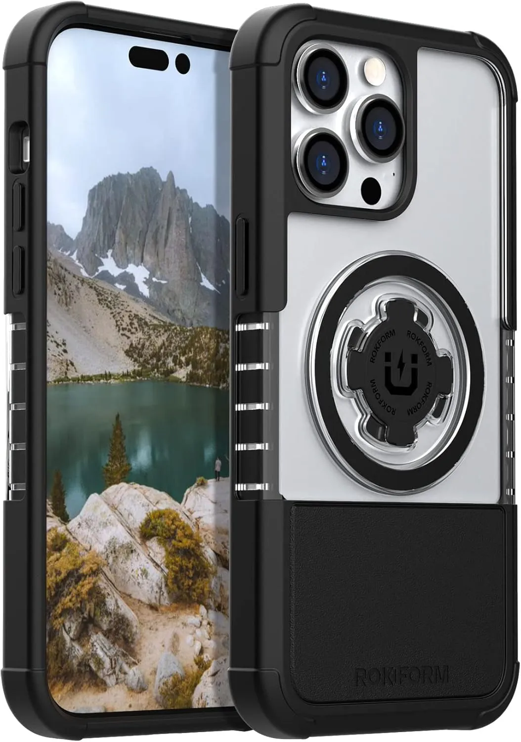 Rokform - iPhone 14 Pro Max Case, Crystal Series, Dual Magnet   MagSafe Compatible, Clear Apple Case, iPhone Cover with RokLock Twist Lock, Slim Magnetic Drop Tested Armor (Clear)