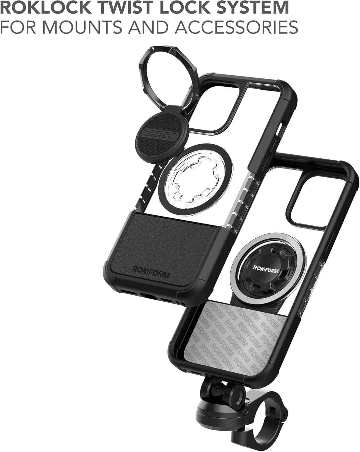 Rokform - iPhone 14 Pro Max Case, Crystal Series, Dual Magnet   MagSafe Compatible, Clear Apple Case, iPhone Cover with RokLock Twist Lock, Slim Magnetic Drop Tested Armor (Clear)