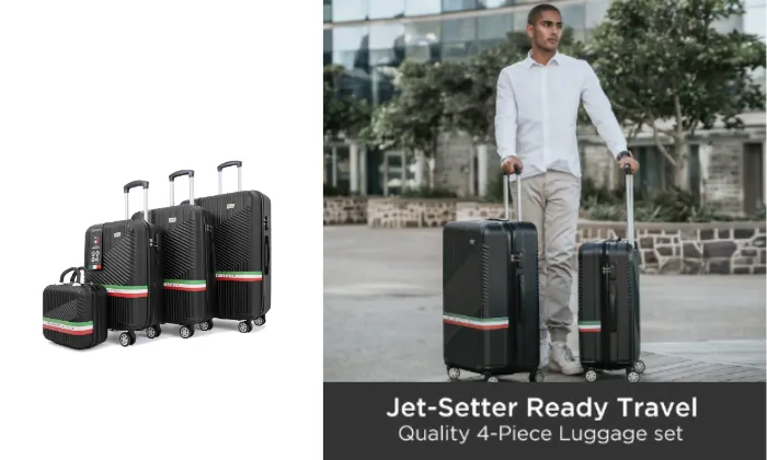Roma Hardshell Luggage Set with TSA Lock and Protective Cover