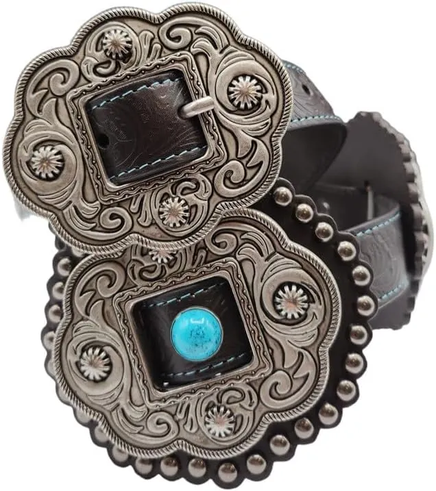 ROPER Women's Floral Embossed Leather Concho Belt