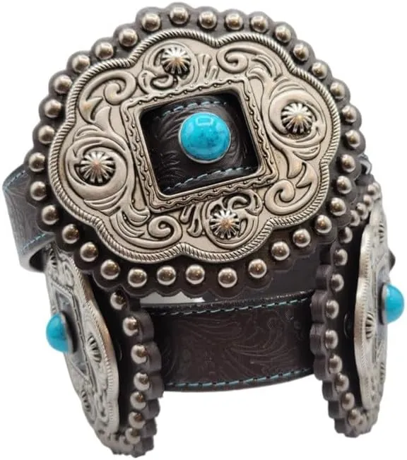 ROPER Women's Floral Embossed Leather Concho Belt