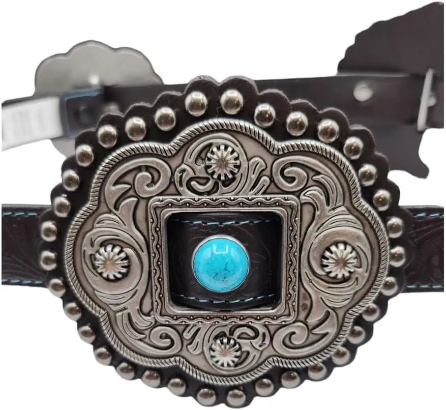 ROPER Women's Floral Embossed Leather Concho Belt