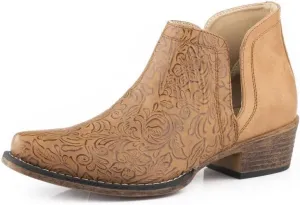 Roper Women's Tan Floral Embossed Bootie Tan 11 M