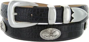 S5525_Golf of Palisades Genuine Full-Grain Cowhide Leather Designer Dress Belt, 1-1/8" taper down to 1" wide