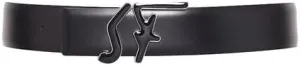 Salvatore Ferragamo Mens Black/Black Leather Belt