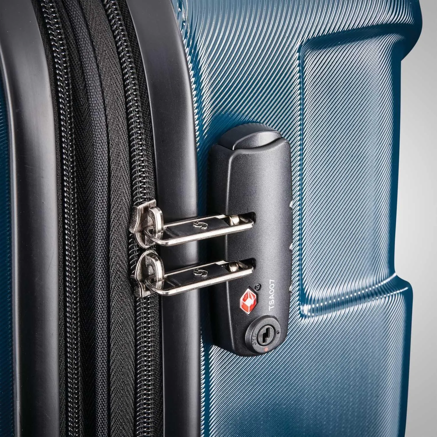 Samsonite Centric Hardside Expandable Luggage with Spinner Wheels, Teal, Checked-Large 28-Inch