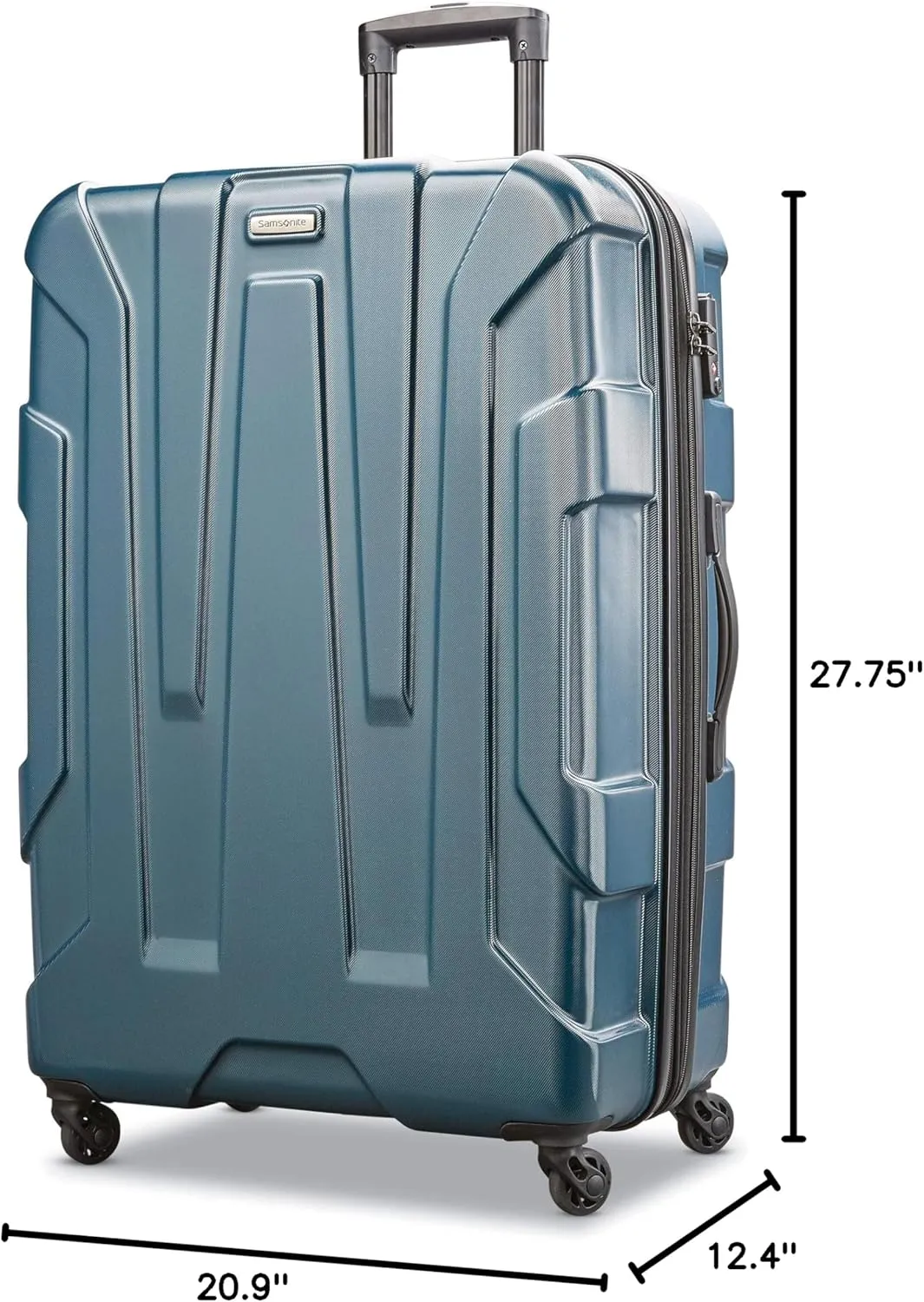 Samsonite Centric Hardside Expandable Luggage with Spinner Wheels, Teal, Checked-Large 28-Inch