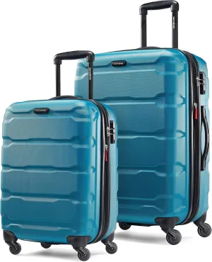 Samsonite Omni PC Hardside Expandable Luggage with Spinner Wheels, Carribbean Blue, 2-Piece Set (20/24)