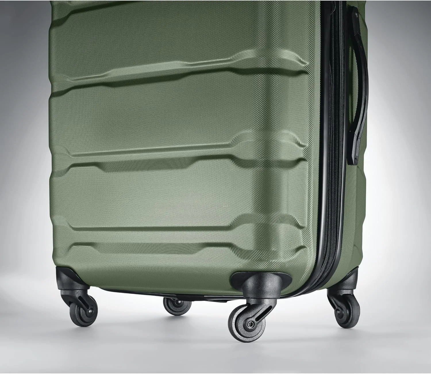 Samsonite Omni PC Hardside Expandable Luggage with Spinner Wheels, Checked 24-Inch, Army Green