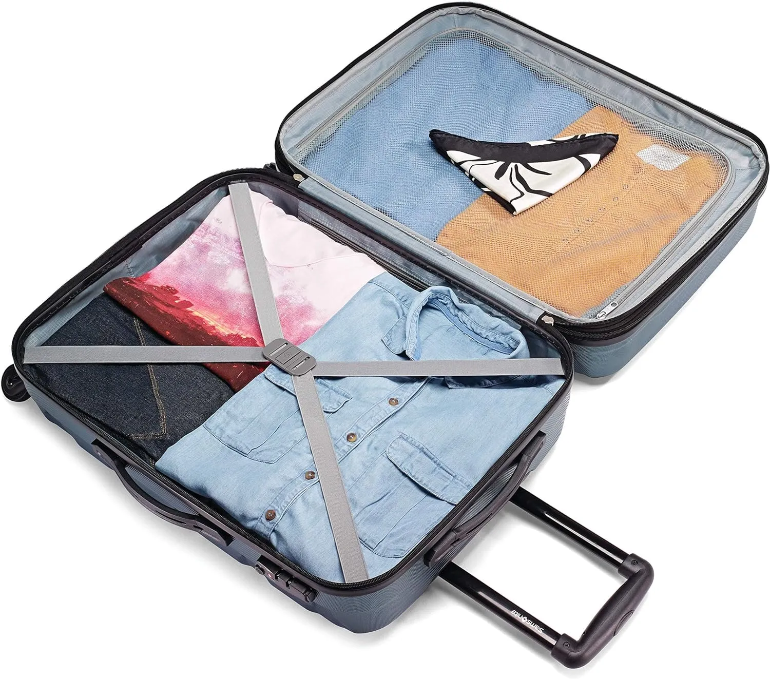 Samsonite Omni PC Hardside Expandable Luggage with Spinner Wheels, Teal, Carry-On 20-Inch