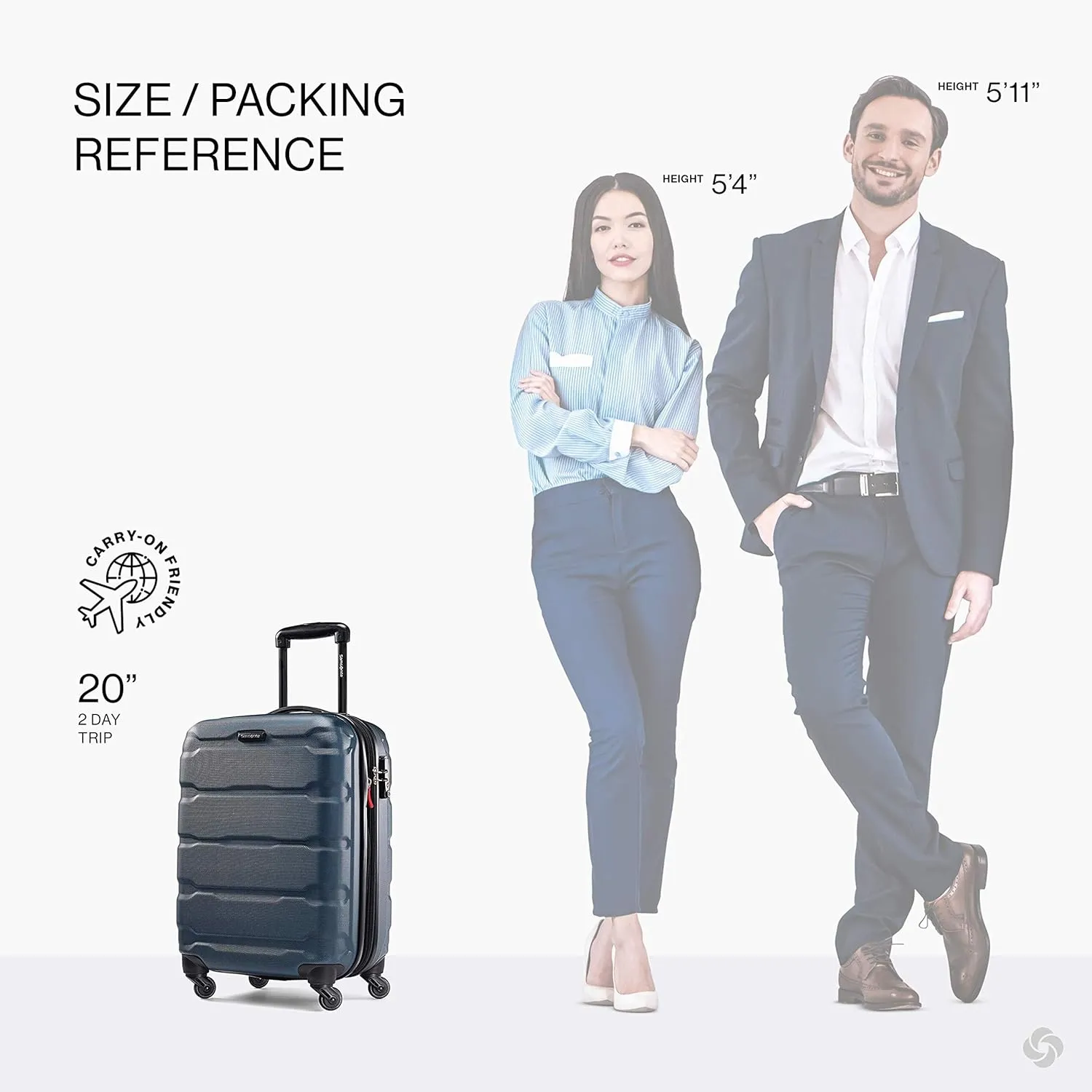Samsonite Omni PC Hardside Expandable Luggage with Spinner Wheels, Teal, Carry-On 20-Inch