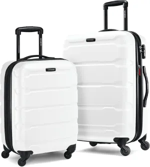 Samsonite Omni PC Hardside Expandable Luggage with Spinner Wheels, White, 2-Piece Set (20/24)