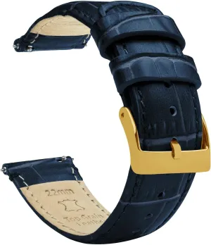 Samsung Galaxy Watch Active Black Alligator Grain Leather Watch Band