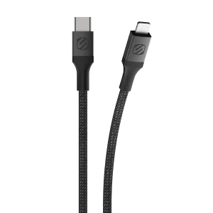 Scosche Ci4B4SG-SP MFi Certified Strikeline Sync Braided Charging Cable for Lightning and USB-C Devices, 4 Feet, Space Gray