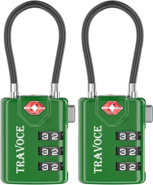 Search Alert TSA Approved Travel Combination Luggage Cable Locks for Suitcase, Gym Locker,Toolbox,Backpack 1,2,4,6 &10 pk