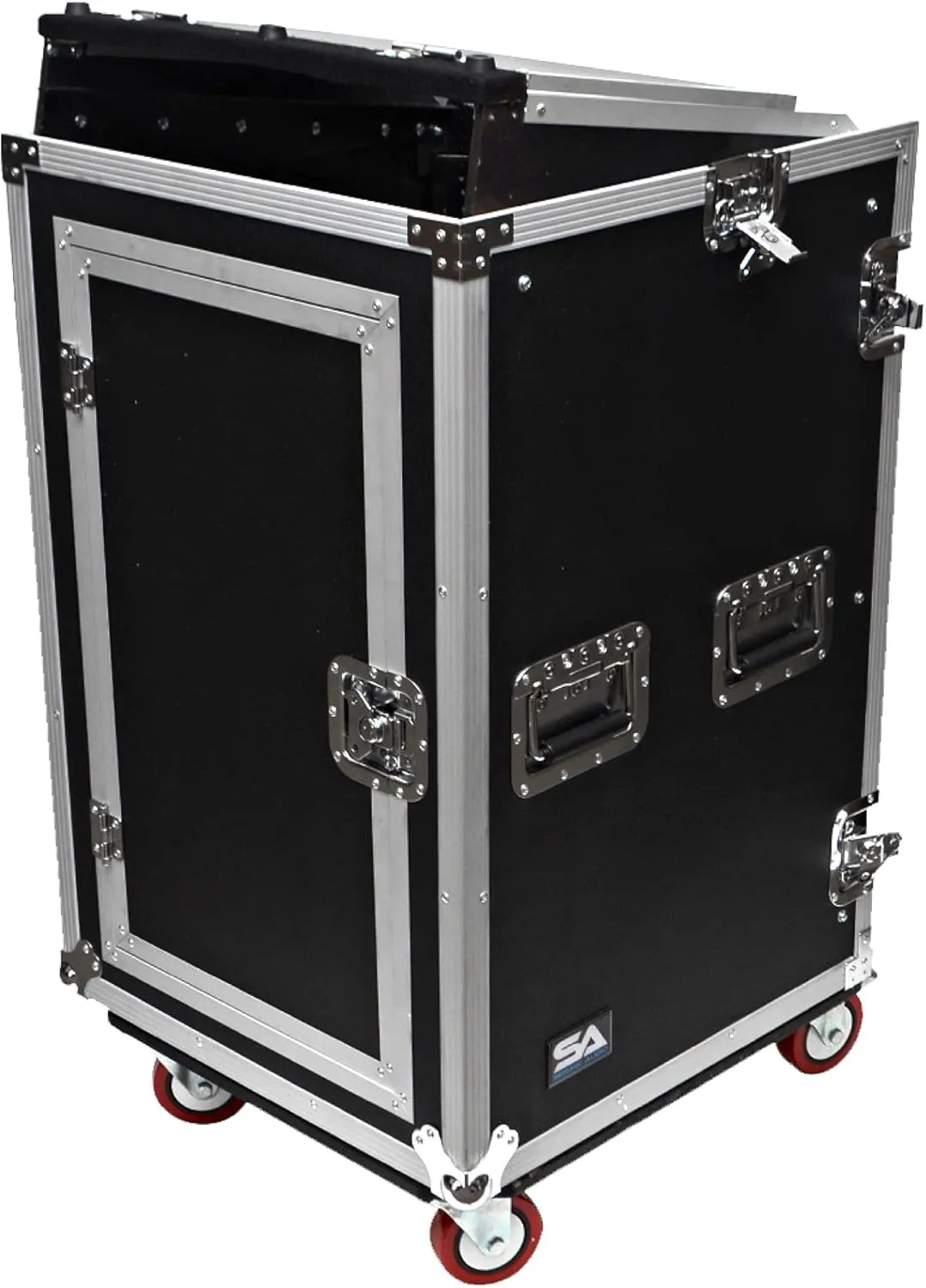 Seismic Audio Speakers 12 Space Rack Case with Slant Mixer Top and Casters, PA/DJ Pro Audio Road Case