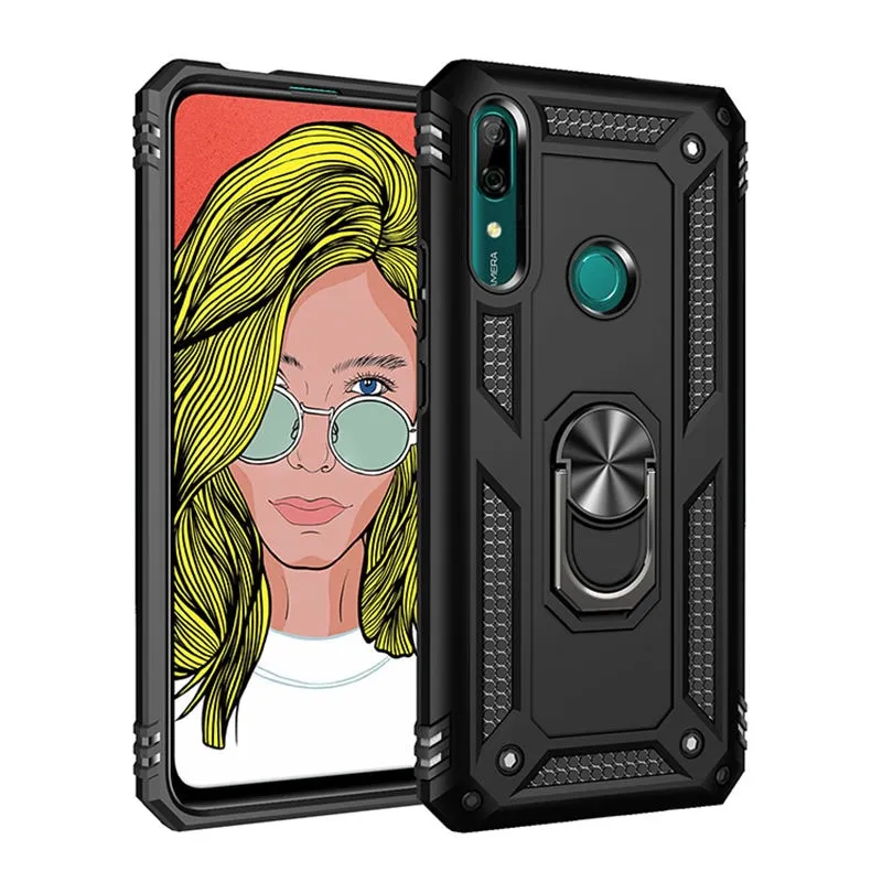 Shockproof Armor Magnet Case With 360-Degree Kickstand Ring For Huawei