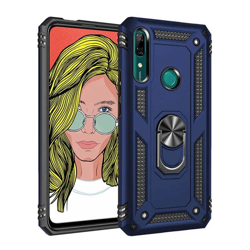 Shockproof Armor Magnet Case With 360-Degree Kickstand Ring For Huawei